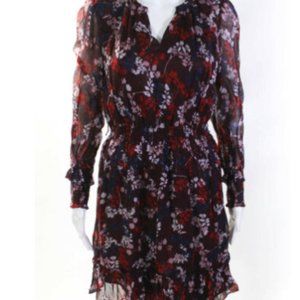 Womens Floral Smock Peasant Mini